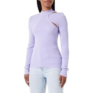 HUGO Violet Clair/Pastel Sweat-Shirt tricoté Femme, Violet Clair/Pastel, L
