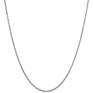 Kuzzoi Halsketting voor heren, 925 sterling zilver, rond (2 mm), voor heren, zonder hanger, gedraaide look, lengte 45-55 cm, Geoxideerd sterling zilver