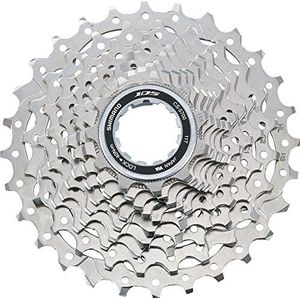 Shimano Uniseks – volwassenen cassette 105 10 vakken, zilver, één maat