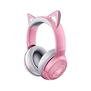 Razer Kraken Bluetooth Kitty - Draadloze gaming-headset (de draadloze Cat Ear-koptelefoon met Chroma RGB-verlichting, beamforming-microfoon, 40 mm-stuurprogramma) roze/kwarts