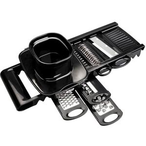 Brightium Mandoline 5 lames inox, coupe polyvalente pour légumes, fruits et légumes, idéal pour préparer des repas rapides et sains.