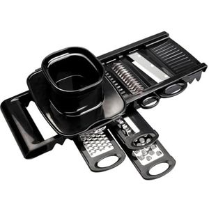 Brightium Mandoline 5 lames inox, coupe polyvalente pour légumes, fruits et légumes, idéal pour préparer des repas rapides et sains.