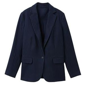 TOM TAILOR 1039147 damesblazer, 33973 - marineblauw gestreept