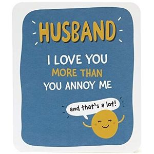 Verjaardagskaart voor echtgenoot - grappige kaart voor echtgenoot - verjaardagskaart voor echtgenoot - cadeaukaart voor echtgenoot - geschenken voor echtgenoot - blauwe en oranje kaart - grappige kaart