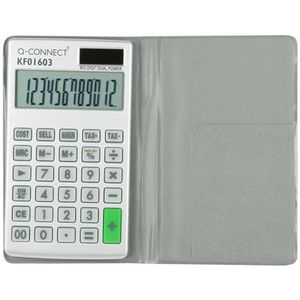 Q-Connect 10 cijfers rekenmachine kf01603 - zilverkleurig, 1 stuk