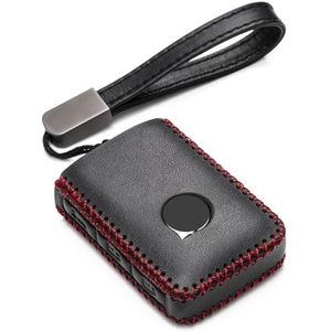 Vitodeco Smart Sleutelhoes van echt leer, compatibel met Volvo XC40, XC60, XC90, S90, S60, V60, V90 2019-2023 (4 knoppen, zwart/rood)