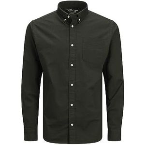 JACK & JONES Jprblubrook Oxford T-shirt L/S Noos herenhemd, Olijfgroen