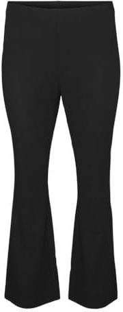 VERO MODA CURVE Vmcliva Hw damesbroek met uitlopende hart-uitlopende broek, zwart.