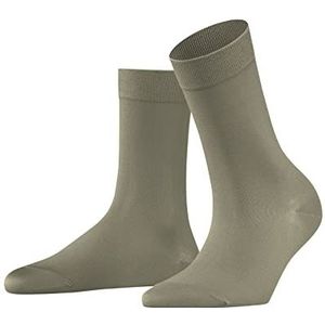 FALKE Cotton Touch damessokken, katoen, wit, zwart, meerdere kleuren, versterkt, fijn, elegant, zonder patroon, voor alle gelegenheden, ideaal voor de zomer, 1 paar, groen (Pale Khaki 7110)