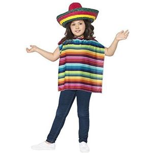 Mexican Instant Kit, Meerkleurig, met Poncho & Sombrero