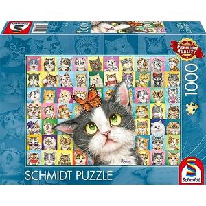 Schmidt Spiele 59759 Cat gezichtsuitdrukkingen, 1000 stukjes puzzel, kleurrijk