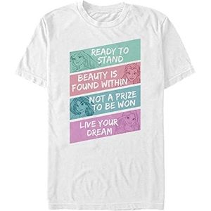 Disney Motivational Princess Organic T-shirt voor heren, korte mouw, wit, XXL, Weiss
