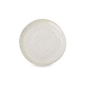 House Doctor Klein bord Pion Blanc | Steengoed bord | Wit dessertbord - Steengoed servies | Deens design voor een hygge levensgevoel, 16,5 x 16,5 x 2,5 centimeter
