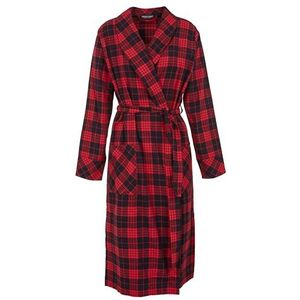 Emporio Armani Tartan Christmas Viscose Nightgown Badjurk Dames, Schots rood/zwart, S, Rood/Zwart Schots