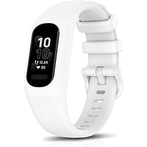 ToVioc Armband compatibel met Garmin Vivosmart 5, zachte siliconen, ademend, huidvriendelijk, reservearmband voor Garmin Vivosmart 5 - wit