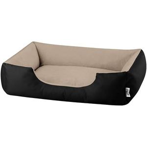 BedDog® Hondenbed LUPI, zwart/beige, L ca. 80 x 65 cm, mand, hondenkussen