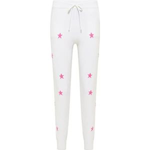ECY Pantalon tricoté pour femme 19019333-EC01, blanc et rose, taille XL/XXL, Blanc cassé/rose, XL-XXL
