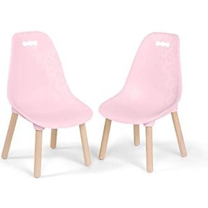 B. Spaces by Battat BX2040C1Z – set van 2 kinderstoelen – poten van natuurlijk hout – stoelen kleur roze – vanaf 3 jaar