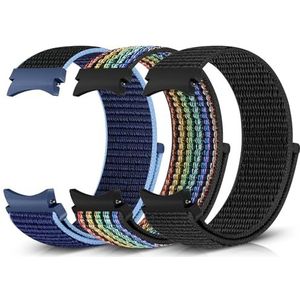 Runostrich horlogebandje, nylon, compatibel met Samsung Galaxy Watch 6/5/4, 40/44 mm; Galaxy Watch 6 Classic, 43/47 mm; Watch 5 Pro, 45 mm; Galaxy Watch 4 Classic, 42/46 mm, voor mannen en vrouwen