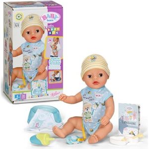 BABY born Little Baby Boy 835340 Zapf Creation pop met 7 functies, voor peuters vanaf 1 jaar, werkt zonder batterij, 36 cm
