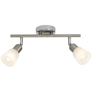 Brilliant G55213/77 LED-plafondlamp, 2 lampen, Bethany, 3 W, E14, metaal/glas, kleur: staal/chroom, 3 W
