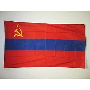 AZ FLAG Vlag van de Sovjet-Republiek Armenië 1920-1991 90 x 60 cm – vlag van de UrSS-vlag, 60 x 90 cm, schede voor vlaggenstok