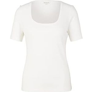 TOM TAILOR Whisper White, 10315 Dames T-Shirt XL, 10315 - Whisper White