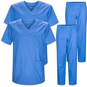Misemiya - Verpakking van 2 stuks – uniformset voor unisex – medisch uniform met bovendeel en broek – Ref.2-8178, Céleste 22