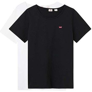 Levi's PL 2 PACK TEE PL 2 PACK TEE WIT + M Dames T-shirt (2 stuks), Pl 2 Pack Tee White + & Mineral Black