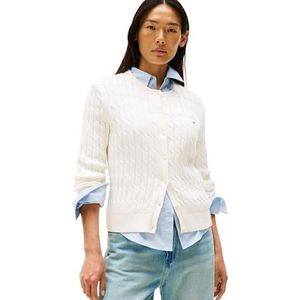 Tommy Hilfiger Cardigan pour femme, Blanc (soie ivoire), XXL