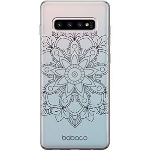 Beschermhoes voor Samsung S10 Plus, origineel en officieel gelicentieerd product Babaco, motief Mandalas 006, perfect aangepast aan de vorm van de mobiele telefoon, gedeeltelijk transparant