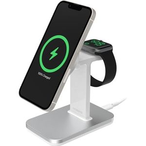 OtterBox MagSafe type C 2-in-1 oplaadstation, elegant en licht design, perfecte uitlijning en bevestiging met MagSafe voor iPhone en Apple Watch, wit