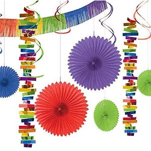 Amscan 11013491 Rainbow Happy Birthday slaapkamerdecoratieset, 18-delig