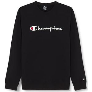 Champion Legacy Icons-Heavy Spring Terry Crewneck Sweatshirt voor heren, zwart.