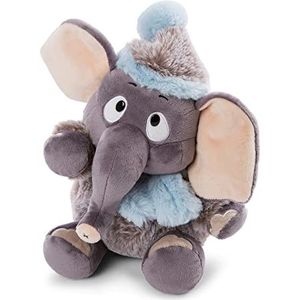 NICI 47273 35 cm - Pluche dieren voor meisjes, jongens en babydieren om te knuffelen en te spelen - knuffelige olifanten uit de wintercollectie, grijs/blauw - kindercadeaus