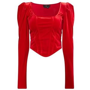 YASANNA Chemisier pour femme 19129190-YA01, rouge, taille S, rouge, S