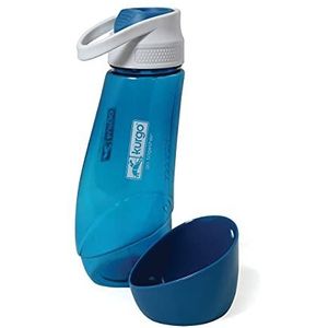 Kurgo 2-in-1 reiswaterfles voor je hond en jou, PVC/BPA-vrij, herbruikbaar, 0,75 l, blauw