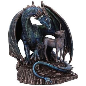 Nemesis Now Protecteur de Magick 17,5 cm, résine, bronze, figurine protectrice de la magie, ornement licorne et dragon, œuvre d'art fantaisie exclusive, coulée dans la résine la plus fine, peinte à la