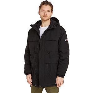 Tommy Jeans TJM Tech parka voor heren, Zwart