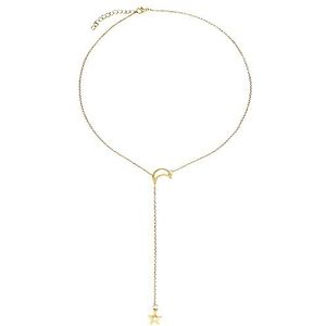 Lange halsketting, lange gouden halsketting voor vrouwen, prachtige halsketting, druppelvormige Y-halsketting voor vrouwen, meisjes, party, bruiloft, bal, Niet-edelmetaal, Gele diamant