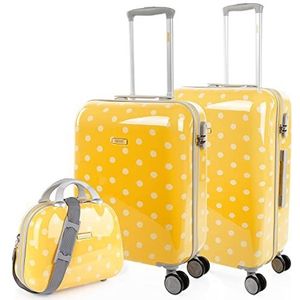 SKPAT - Koffer Set - Rijstkoffer Set Kofferset voor Elke Rijst Handbagage & Trolley Koffers met Wielen - Ultiem Reisgemak 66400B, geel, Elegant