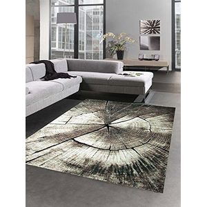 Carpetia Modern tapijt, laagpolig, woonkamer, boomstam, van hout, bruin, afmeting 160 x 230 cm