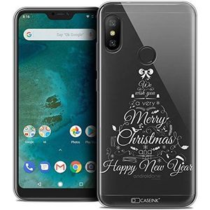CASEINK Beschermhoes voor Xiaomi Mi A2 Lite (5,8 inch), beschermhoes [kristalgel, motief kerstcollectie 2017, kalligrafie design, zacht, ultradun, bedrukt in Frankrijk