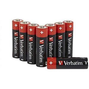 VERBATIM 8 stuks premium AA alkalinebatterijen, 1,5 V, AA-LR6 Mignon, AA batterijen voor MP3-speler, camera, afstandsbediening, UVM-scheerapparaat, hoogwaardige alkalinebatterij