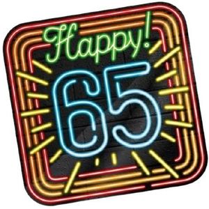 12 stuks neon deco signalen Happy 65