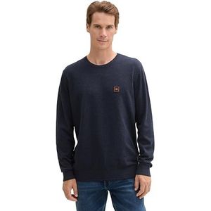 TOM TAILOR Pull pour homme, 13160 – Mélange bleu marine tricoté., S