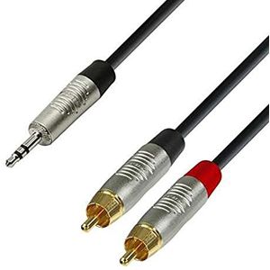 Adam Hall Audiokabel (4 sterren, 3,5 mm jack op 2 x cinch-stekker, 0,9 m)