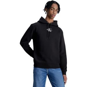 Calvin Klein Jeans Monologo Hoodie Sweatshirt met capuchon voor heren, Zwart