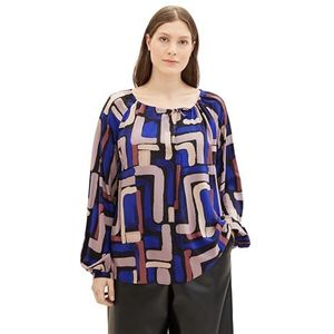 TOM TAILOR Chemisier grande taille pour femme, 33970 - Black Abstract Design, 50/grande taille