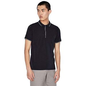 A|X ARMANI EXCHANGE Hidden Buttons, Stretch Cotton Poloshirt voor heren (1 stuk), Blauw